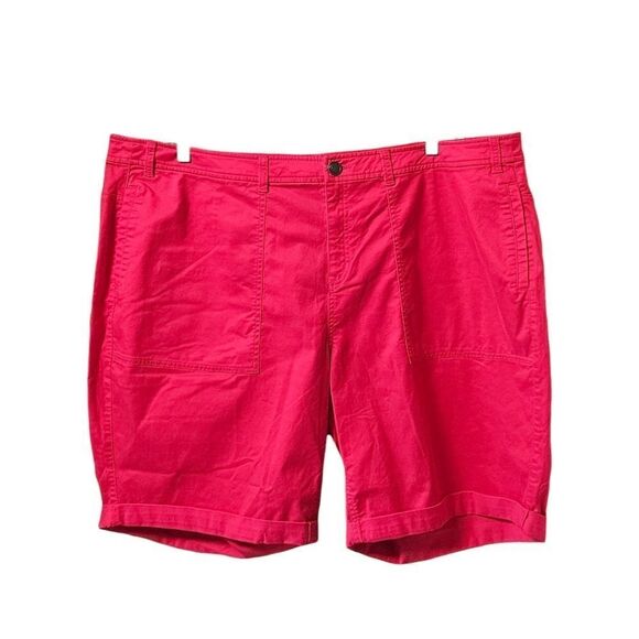 LANE BRYANT Plus Size Hot Pink Medium Rise Bermuda Shorts Size 26 - Picture 2 of 12